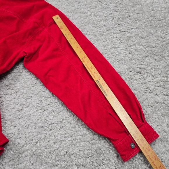 VTG Marlboro Shirt Mens XXL Red Heavy Corduroy 1/4 Zip Pullover Y2K Shacket READ - Picture 14 of 15